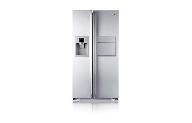 Front view of Side-by-Side Refrigerator with Water and Ice Dispenser and Homebar (Gross Capacity 553 Litres) GWP227YLQA