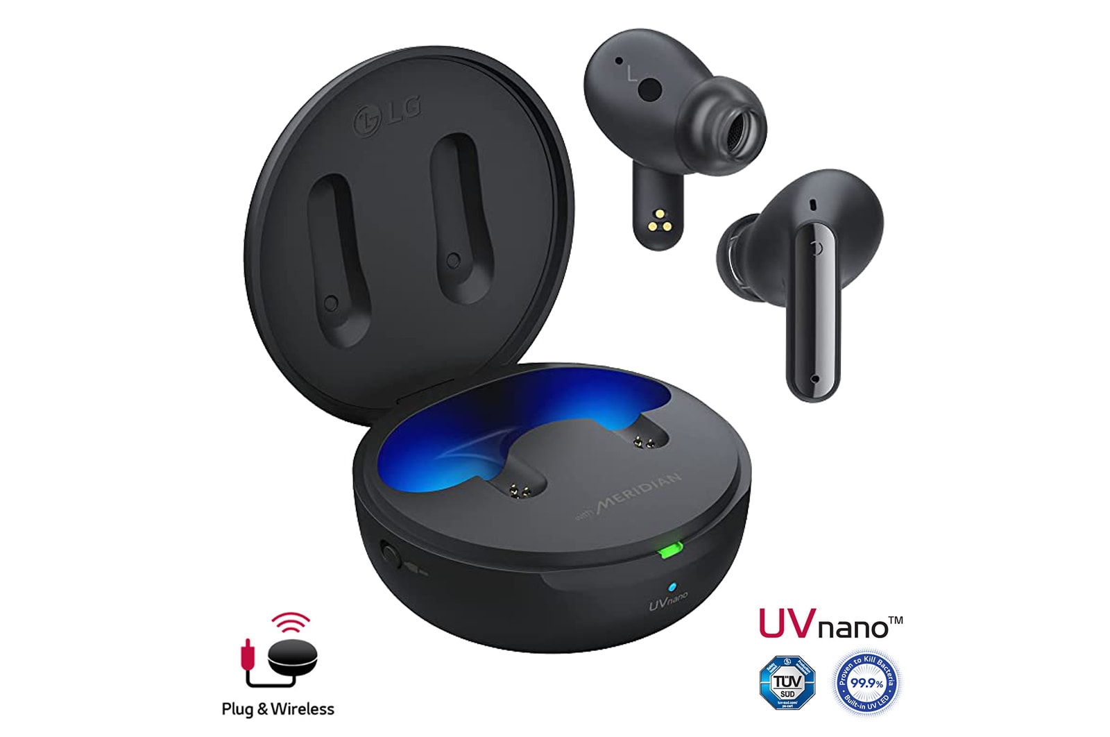 LG TONE Free UFP9 - Plug and Wireless True Wireless Bluetooth UVnano Earbuds, TONE-UFP9