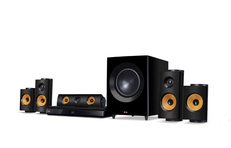 Front view of 5.1 Ch 1200W 3D Blu-ray™ Home Cinema System with 4 Satellite speakers BH7240B