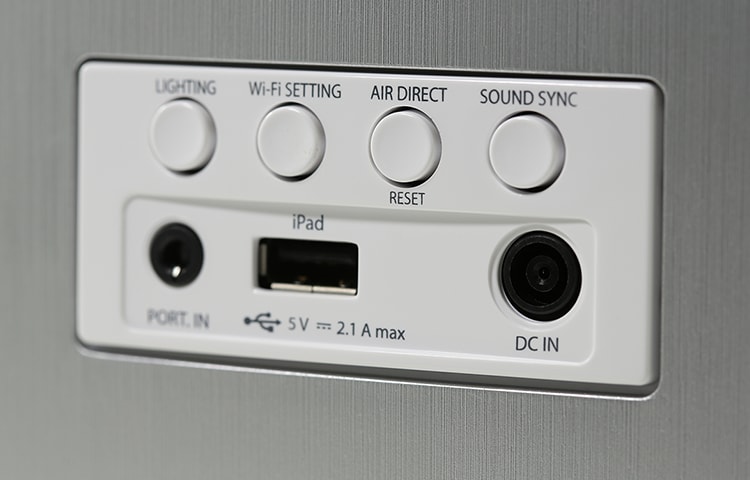 LG ND8630 Docking Station with 80 watts offering dual docking and wireless audio streaming with Airplay and Bluetooth™, ND8630