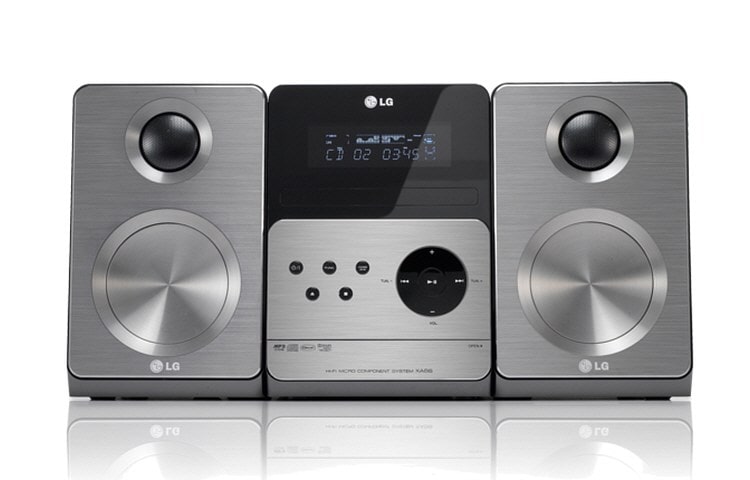 Front view of LG XA66 60W CD Micro Hifi System with FM Tuner &amp; USB Port XA66