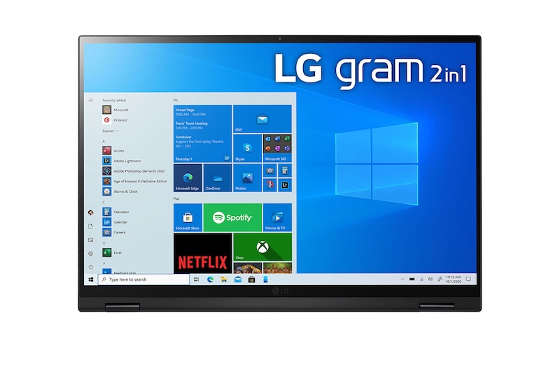 LG gram 2-in-1 Ultra-Lightweight with 16” 16:10 IPS Display and 11th Gen Intel® Core™ i7 Evo™ platform and Iris® Xe Graphics, 16T90P-K.AA75A1