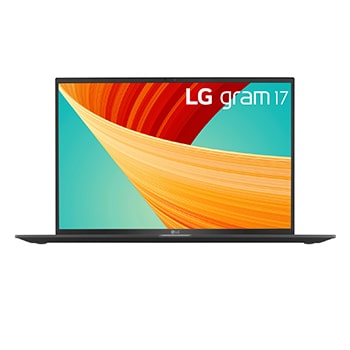 Front view of 17" LG gram Laptop, Windows 11 Home, Ultra-light, 16:10 Screen, Intel® Evo 13th Gen, Black 17Z90RU-G.AA58A1
