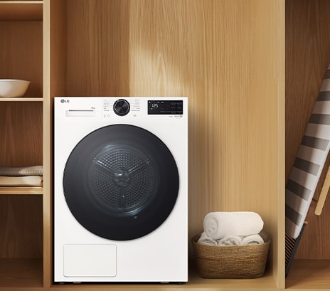 Image of the LG Dryer’s partial side view positioned on the right side