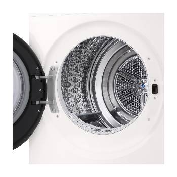 LG rhx5009twb with front door open, showing the drum interior.