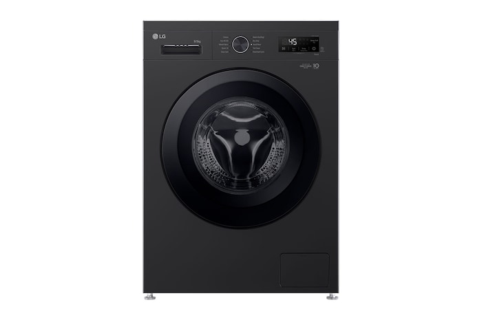 Front view of 9kg / 5kg Direct Drive Washer Dryer Matte Black - W4X1095NNK
