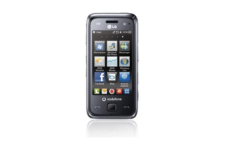 Front view of Mobile Phone With Windows Mobile 6.5, 3” touch screen and S-Class user interface GM750