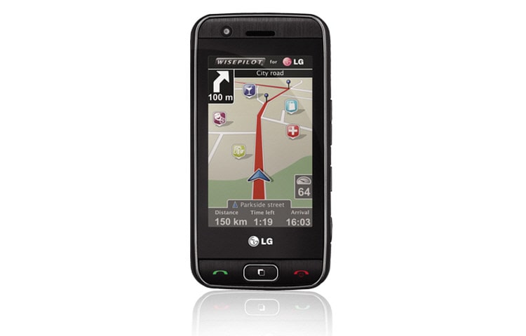Front view of Mobile Phone with 3” WQVGA TFT LCD Screen, 5 MP Camera GT505