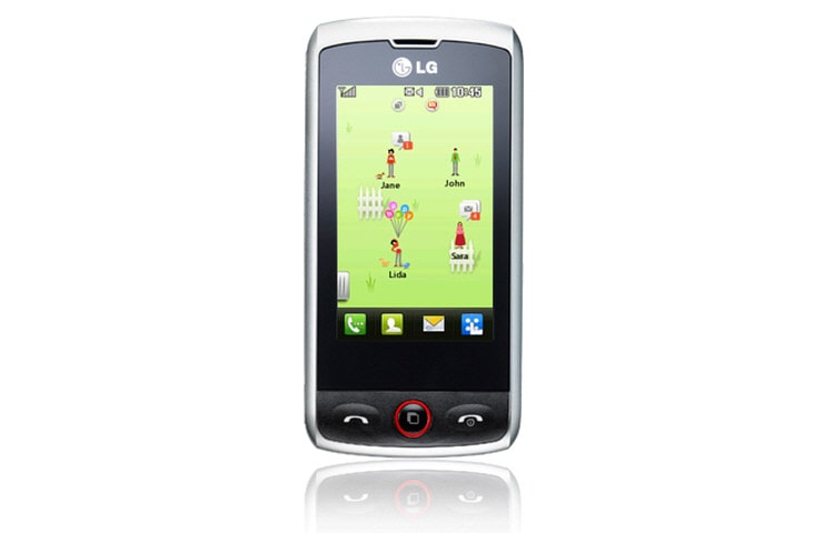 Front view of Mobile Phone with 3 MP Camera, QWERTY Keyboard, and Social Networking GW520