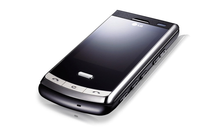 Front view of Mobile Phone with Slim Profile, 5 MP Camera, Neon Touch Navigation, and Touch Media KF750