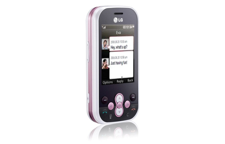 Front view of Mobile Phone with 2 MP Camera, QWERTY Keyboard, SMS, Email Wizard, and Social Networking KS360