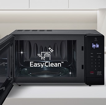 The front neochef microwave oven with easyclean logo on it.	