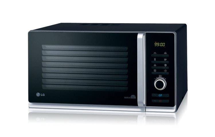 LG WaveDOM Round Cavity Grill/Microwave with Recessed Turntable (23L with 320mm/ 12.6 Inches, Stainless Steel), MH6387ARK