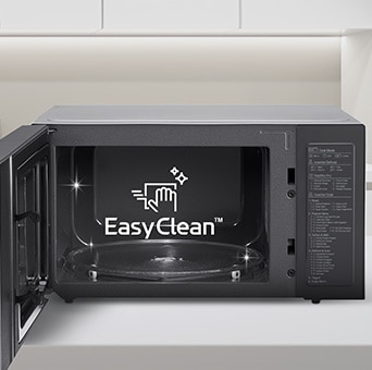 The front neochef microwave oven with easyclean logo on it.	