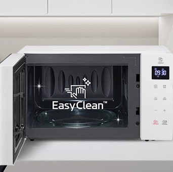 The front neochef microwave oven with easyclean logo on it.	