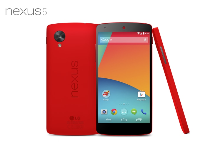 Front view of LG NEXUS 5 AVAILABLE IN BLACK, WHITE AND RED D821