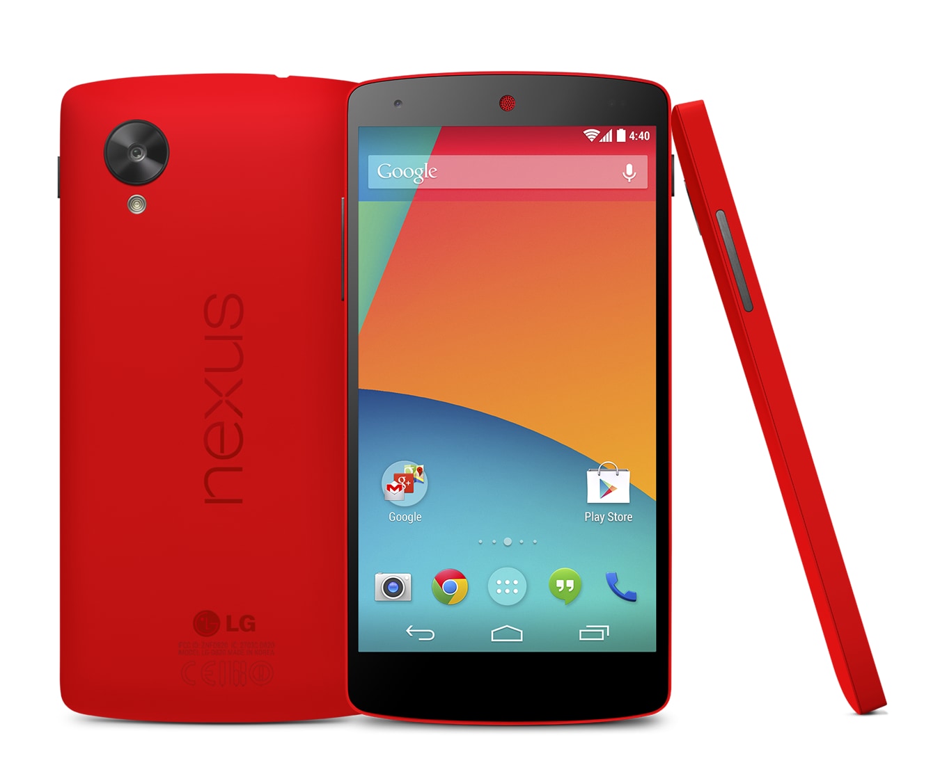 Front view of LG NEXUS 5 AVAILABLE IN BLACK, WHITE AND RED D821