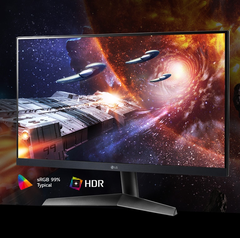 The Gaming Scene in Rich Colors and Contrast on The Monitor Supporting Hdr10 With Srgb 99% (Typ.)