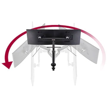 The monitor enabling to find convenient viewing angels with swivel monitor stand from -335 to +335 degrees