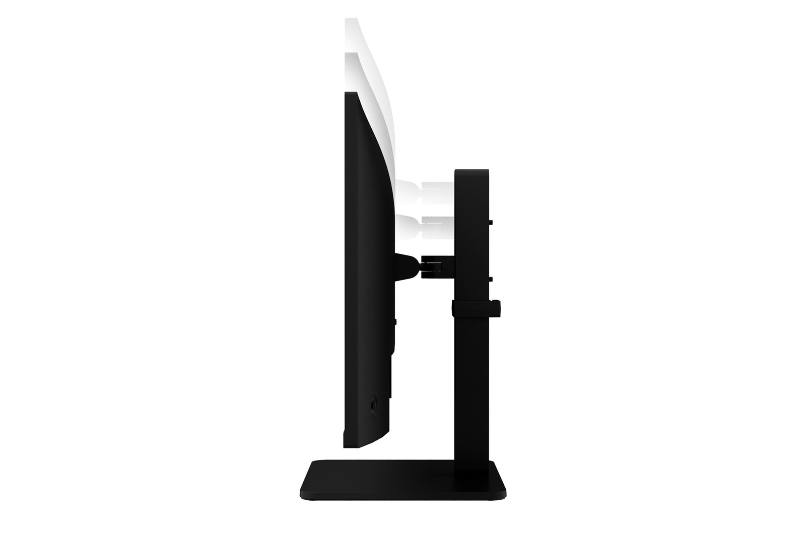 side view with monitor height moving downwards on