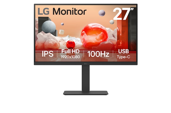 Front view of 27” Full HD IPS Monitor (27BA650-B)