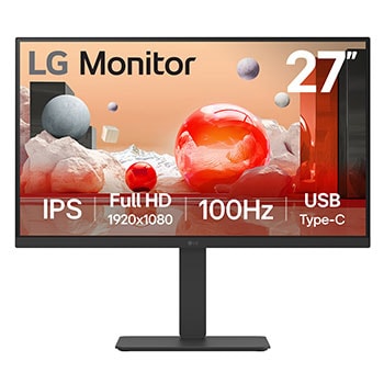 Front view of 27” Full HD IPS Monitor (27BA650-B)