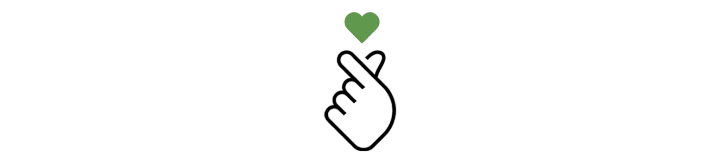 Finger heart logo.