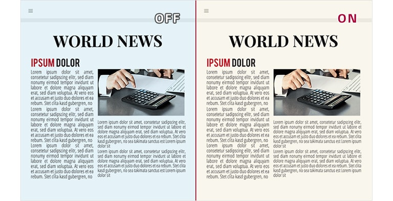 Reader Mode: Less Blue, Improved Visual Comfort