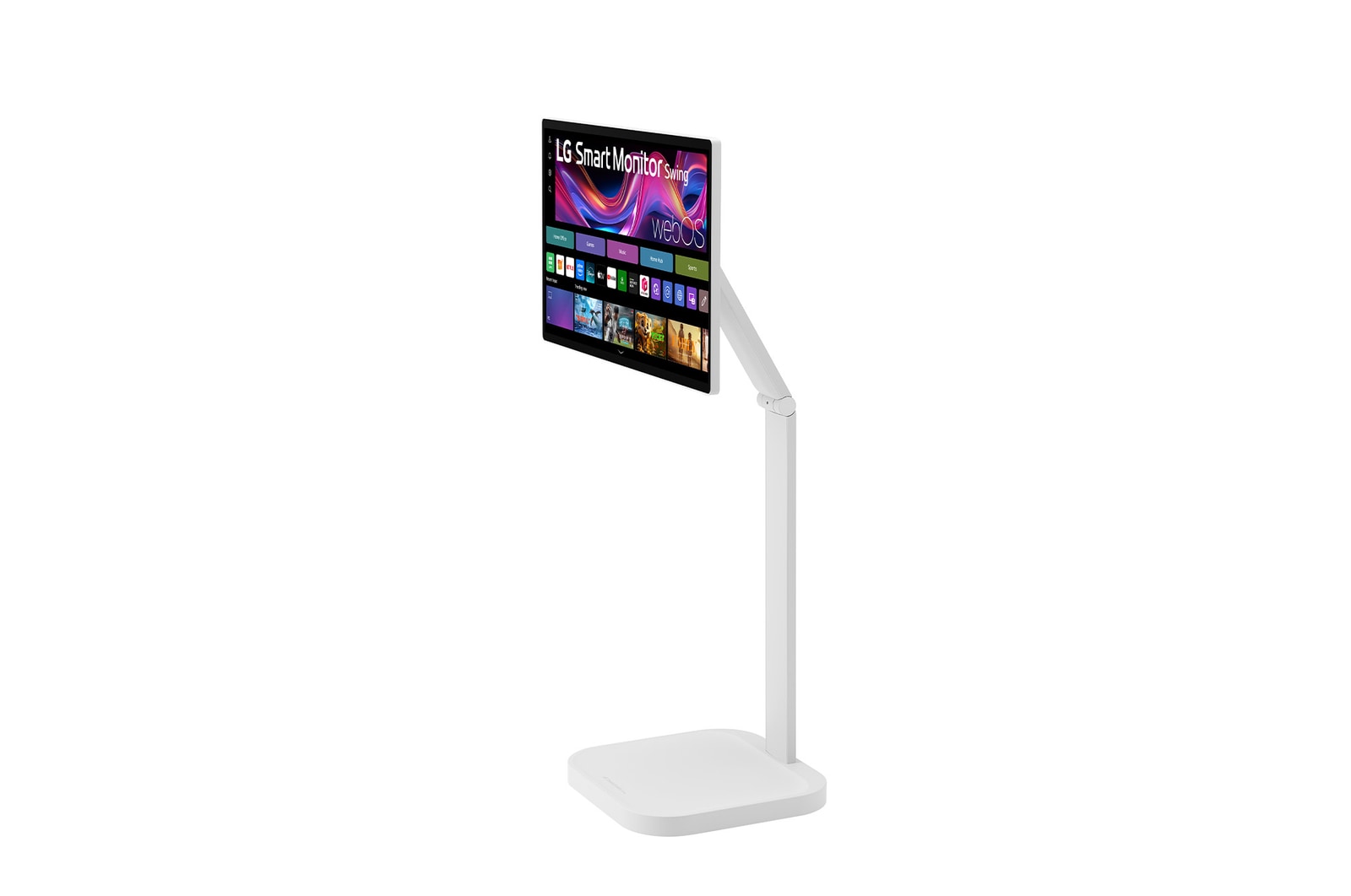 -30 degree side view with monitor height adjusted downward