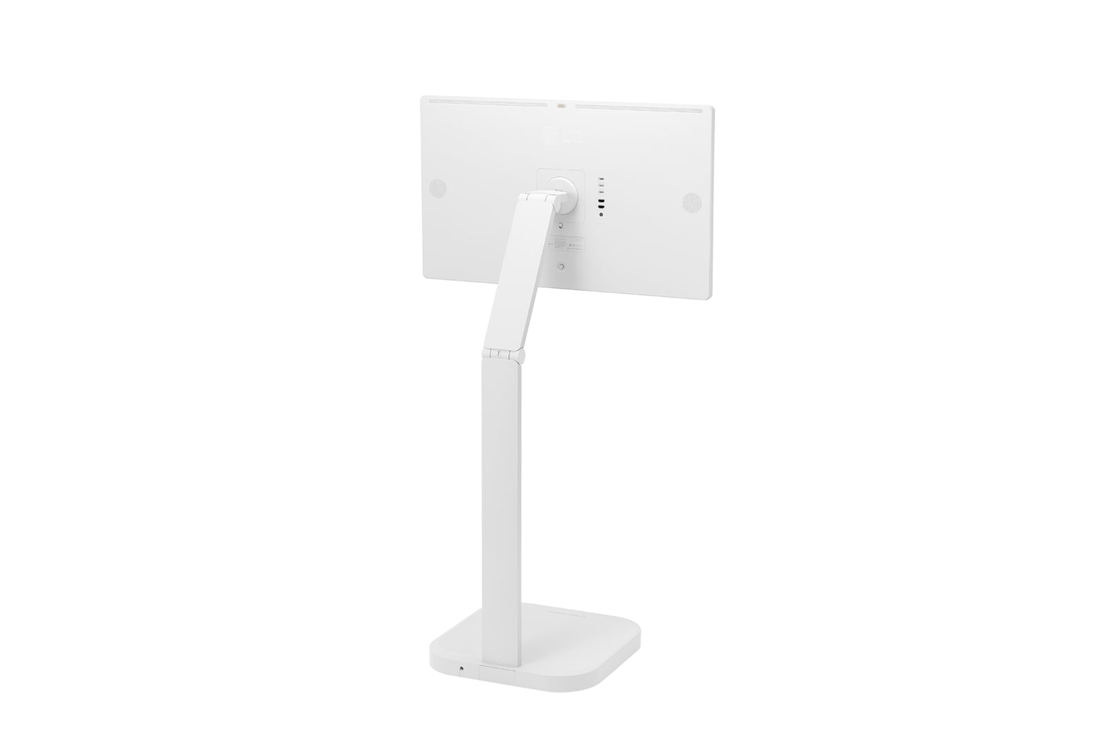 +15 degree side view with monitor height adjusted downward