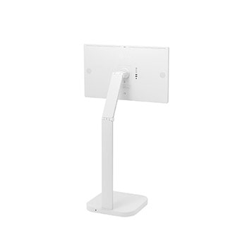 +15 degree side view with monitor height adjusted downward