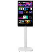 Left side view with monitor height adjusted downward
