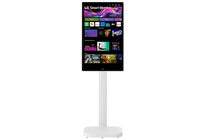 Left side view with monitor height adjusted downward