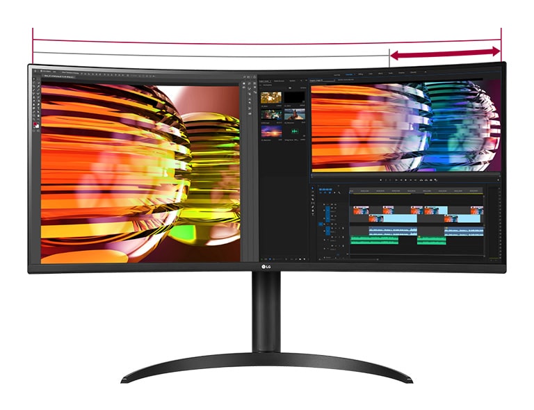 21:9 QHD display is great for the monitoring of footage for video editing, and audio plugins and effects can be displayed at once.