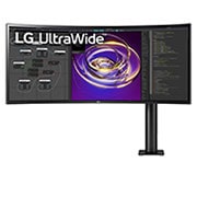front view with the monitor arm on the right
