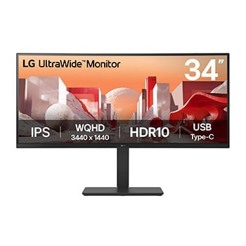 Front view of 34" UltraWide QHD Curved IPS Monitor (34BA75QE-B)