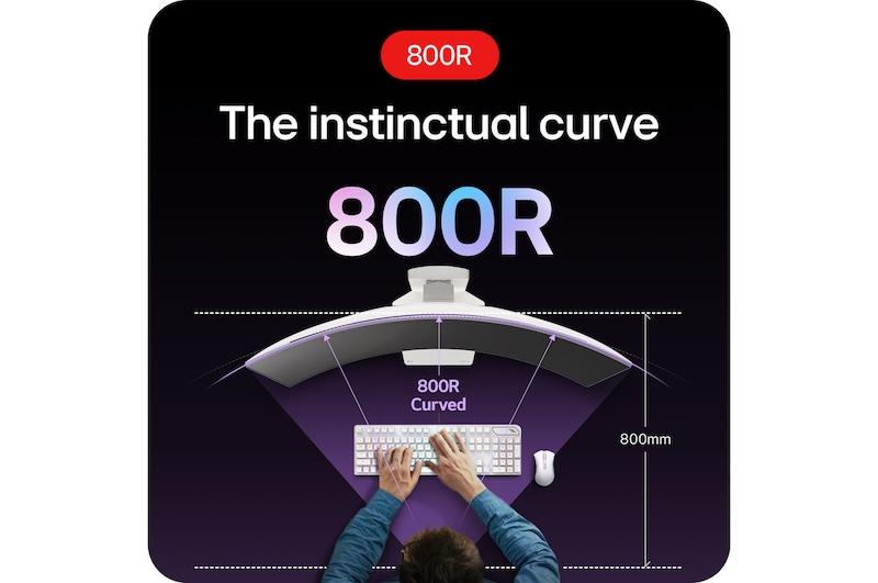 LG 34" UltraGear™ OLED all-new 800R curved gaming monitor | 21:9 Ultra-WQHD 240Hz, 0.03ms (GtG), DisplayHDR True Black 400, 34GS95QE-W