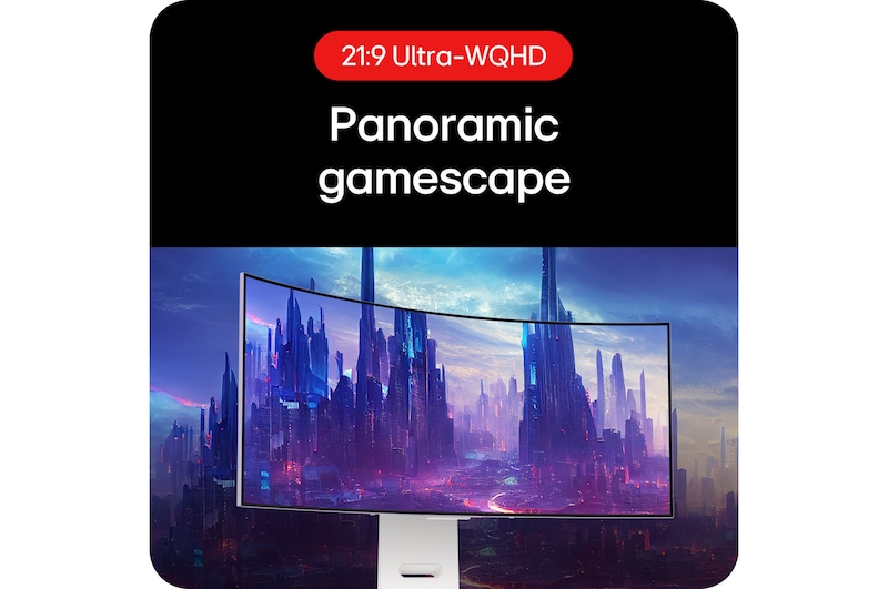 LG 34" UltraGear™ OLED all-new 800R curved gaming monitor | 21:9 Ultra-WQHD 240Hz, 0.03ms (GtG), DisplayHDR True Black 400, 34GS95QE-W