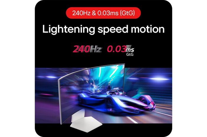 LG 34" UltraGear™ OLED all-new 800R curved gaming monitor | 21:9 Ultra-WQHD 240Hz, 0.03ms (GtG), DisplayHDR True Black 400, 34GS95QE-W