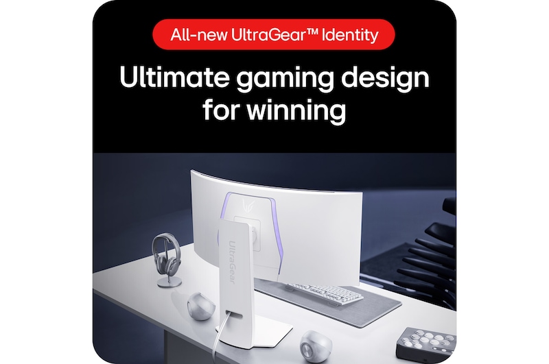 LG 34" UltraGear™ OLED all-new 800R curved gaming monitor | 21:9 Ultra-WQHD 240Hz, 0.03ms (GtG), DisplayHDR True Black 400, 34GS95QE-W