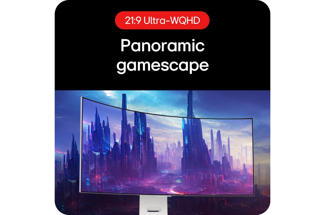 LG 39" LG UltraGear™ OLED 800R Curved Gaming Monitor, 240Hz, 0.03ms (GtG), DisplayHDR, Black, 39GS95QE-W