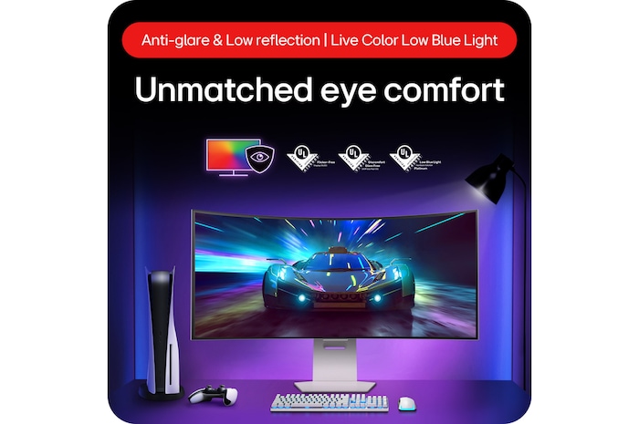 LG 39" LG UltraGear™ OLED 800R Curved Gaming Monitor, 240Hz, 0.03ms (GtG), DisplayHDR, Black, 39GS95QE-W