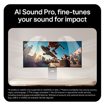 This image highlights AI Sound Pro, showcasing optimized audio with enhanced clarity and balance for a more immersive and impactful sound experience.