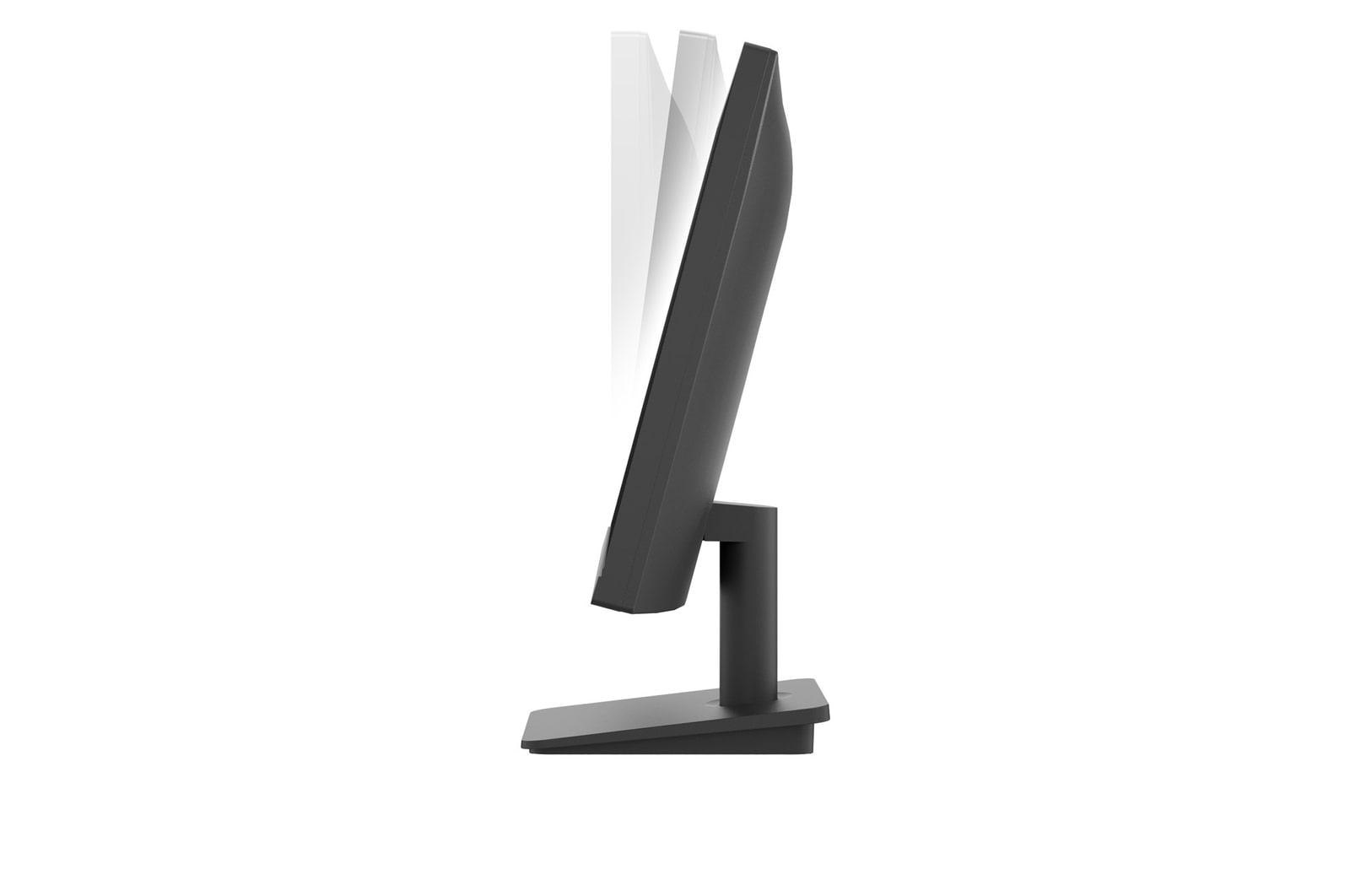 side view of the screen moving downwards for height adjustment