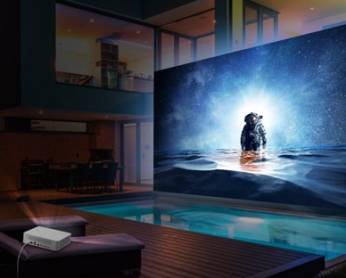 LG CineBeam projector to enjoy in the backyard