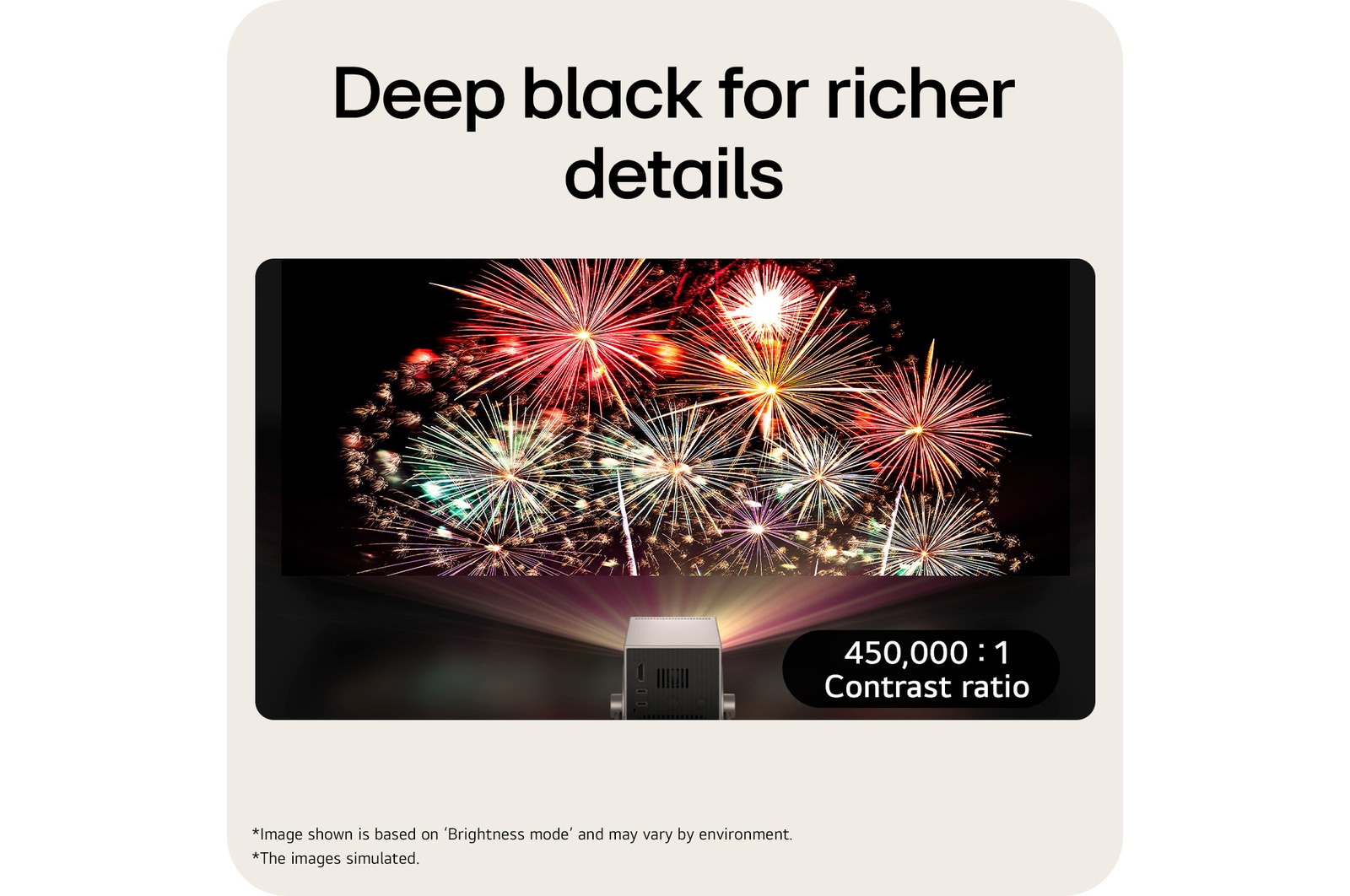 LG CineBeam Q Mini Projector, 4K UHD, 120" Screen, RGB Laser, 600 ANSI Lumens, Silver, PU600U