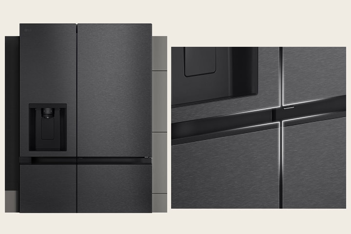 There is a scene where the product is installed in the kitchen, and on the right side, there is a scene where the handle part is close-up.