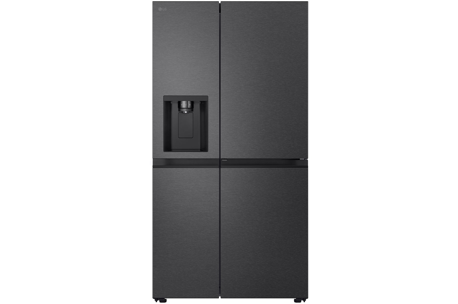 Front view of 638L NatureFRESH Side-By-Side Refrigerator Matte Black (GSJC40EPPE)
