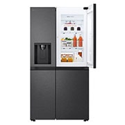 top left door open with food stored