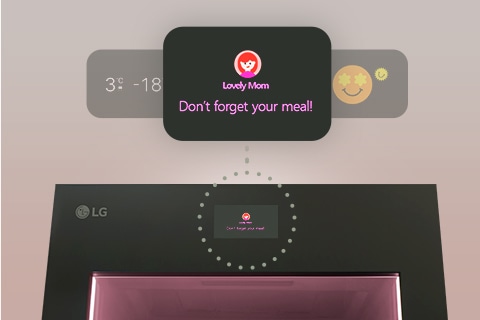 Image that looks like the LCD screen at the top of the refrigerator is enlarged.